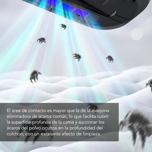Aspiradora Potente Anti-ácaros Para Colchón Sofà Con Luz Uv Gris