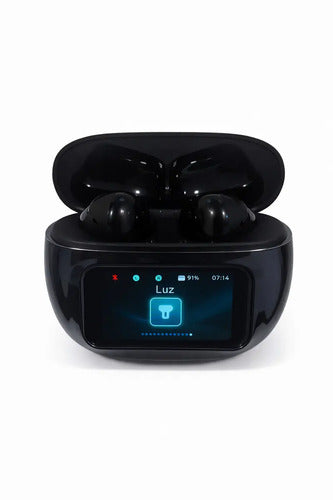 Audífonos Diegmark T41 Inalámbricos Tws Con Pantalla Táctil Y Estuche De Carga Digital Negro