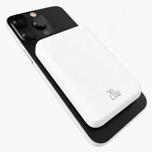 Power Bank Magnético Inalámbrico De 5000mah Con Carga Rápida Pd20w Para iPhone Y Android Blanco