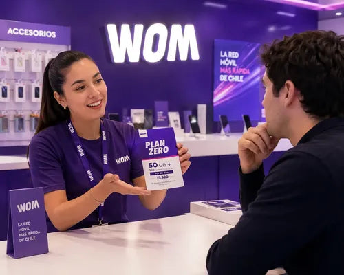 Chip Prepago Wom Plan Zero Incluye 50 Gb + 500 Min Esim 3 En 1