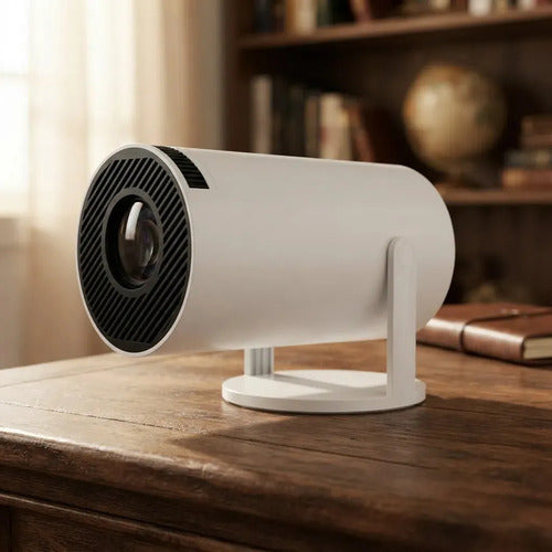 Proyector Portátil Full Hd 1080p Con Wi-fi, Giratorio 180° Para Teléfono Y Tv Stick Blanco
