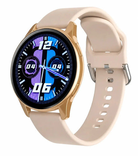 Smartwatch Diegmark Active2 Dorado Sport, Reloj Inteligente Con Llamadas, Monitor Cardíaco Y Actividad Para Android Y Ios Hebilla Beige Negro