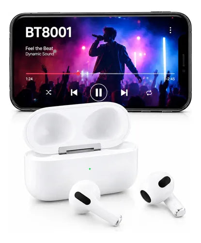 Audífonos Inalámbricos Bluetooth Semi In Ear Estuche Carga Blanco