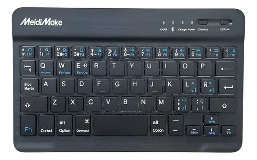 Teclado Bluetooth Mini Slim Recargable Mk-3000 Negro Español Latinoamérica