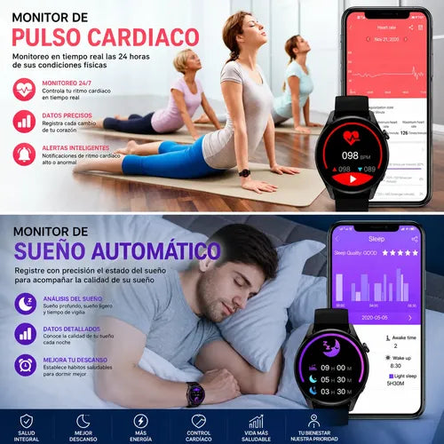 Smartwatch Deportivo Gt5 Control Salud Llamadas Nfc Negro Sport