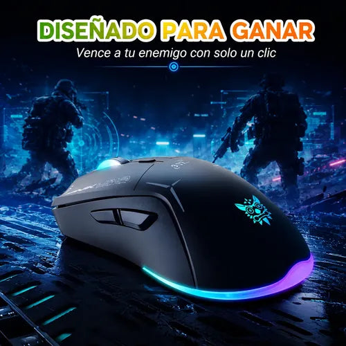 Mouse Gamer Inalámbrico Onikuma Rgb 2.4 Ghz 4800 Dpi Negro