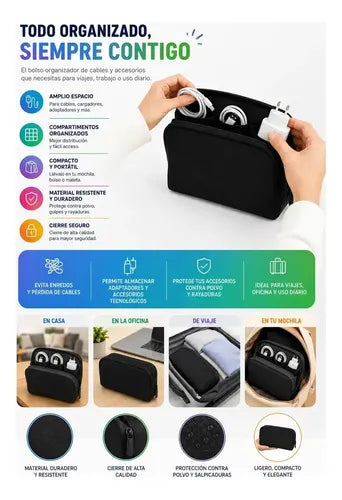 Kit Powerbank Magnético 10000mah 22.5w + Bolso Organizador