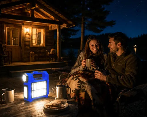 Linterna Led Solar Recargable 30w Con Luz Frontal Y Lateral