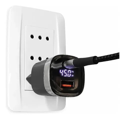 Cargador Rápido Irm De Pared Con 2 Puertos Usb (c Y A) Para iPhone Y Samsung Negro