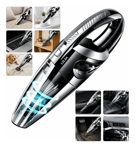 Aspiradora De Mano Inalámbrica 120w Para Auto Hogar Recargab Negro