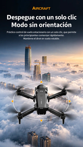 Drone Plegable Wifi Con Cámara Hd Control Remoto Giro 360° Gris