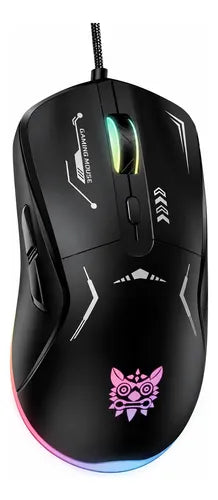 Mouse Gaming Rgb Con Cable Usb 3600 Dpi Alta Precisión Negro