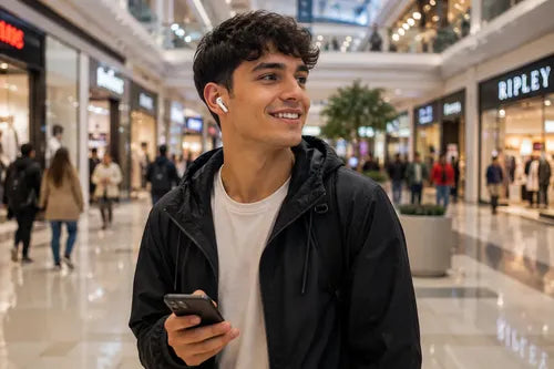 Kit Audífonos Inalámbricos Earbuds Con Bolso Organizador Blanco/gris