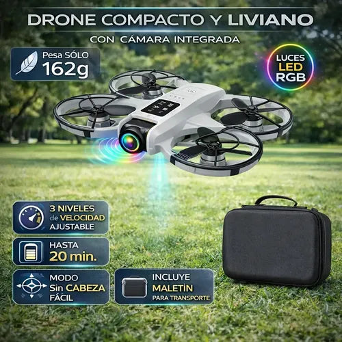 Drone Con Cámara Y Motores Brushless Para Vuelo Estable De 15 Minutos Gris Claro