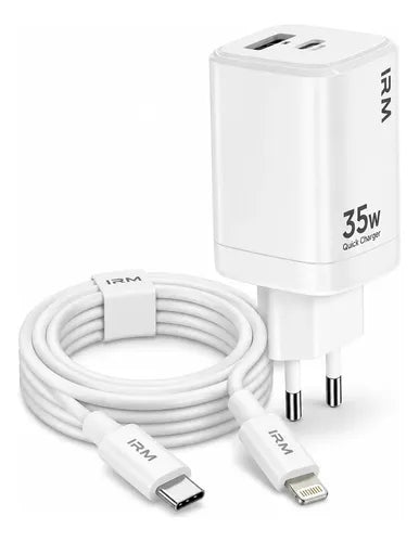 Cargador Usb-c/usb-l 35w 2 Puertos Compatible Con iPhone Blanco