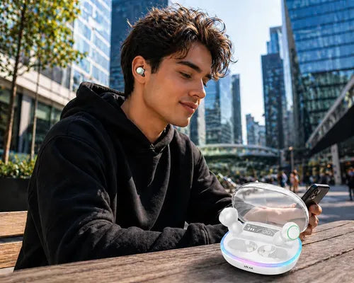 Audífonos In Ear Inalámbricos Bluetooth 5.3 Estuche Led Rgb Blanco