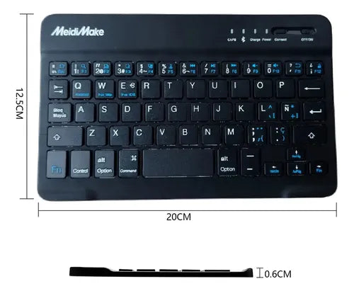 Teclado Bluetooth Mini Slim Recargable Mk-3000 Negro Español Latinoamérica