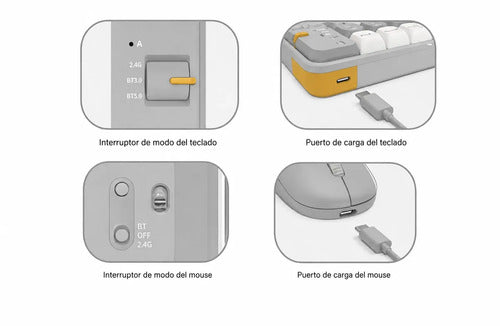 Kit Teclado Y Mouse Gamer Inalámbricos Diegmark Recargables Para Pc, Notebook Y Smart Tv Gris