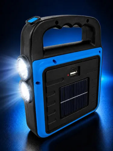 Lámpara Solar 48 Luz Led Mulfunciòn Recargable Usb Powerbank Negro/azul