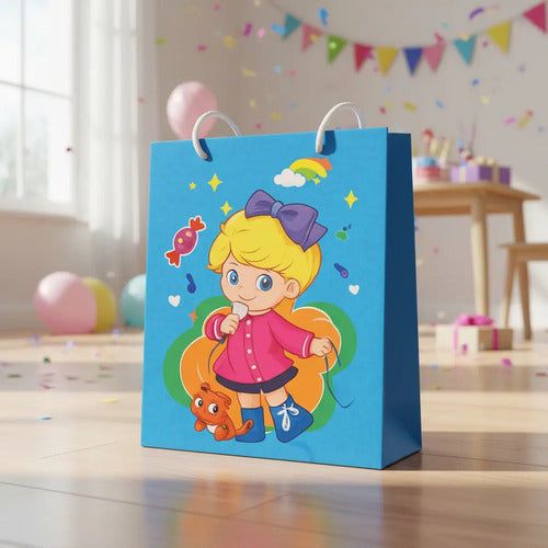 Bolsas De Regalo Infantiles Niña Pack 12 Diseños Animados Multicolores Diseño Variado