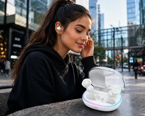 Audífonos In Ear Inalámbricos Bluetooth 5.3 Estuche Led Rgb Blanco