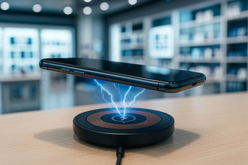 Cargador Magnético Inalámbrico Diegmark Z9 De Carga Rápida Para iPhone Y Android Negro