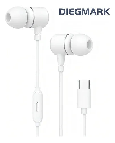 Audífonos In-ear Con Micrófono Y Usb-c Para iPhone 15, Android, Samsung Y Xiaomi  Blanco