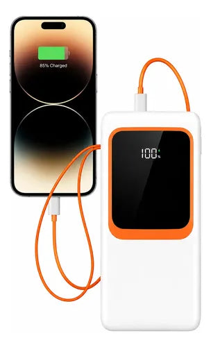 Kit Powerbank 30000mah Linterna Multifunción Led Y Audífonos Blanco/verde