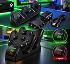 Base Cargador Doble Para Controles Xbox One S/x + 2 Baterias