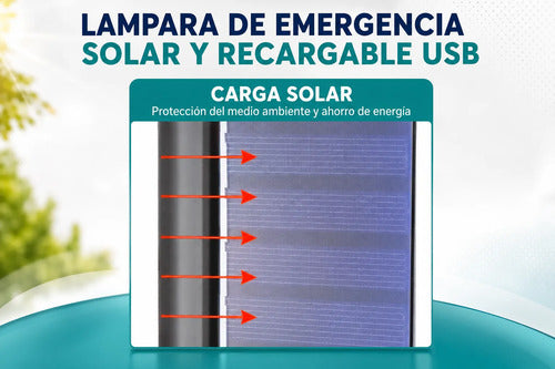 Lámpara Recargable 2400mah Solar + Usb 45w 51 Luces Led Blanco