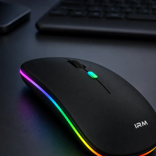 Mouse Inalámbrico Recargable Bluetooth 5.0 2.4 Ghz 1600 Dpi Negro