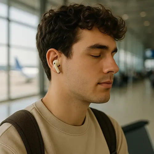 Audífonos Inalámbricos Diegmark Ht-09 Bluetooth 5.3 Con Sonido Hi-fi Y Micrófono Para Android Y iPhone Beige Claro