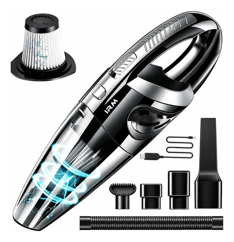 Aspiradora De Mano Inalámbrica 120w Para Auto Hogar Recargab Negro