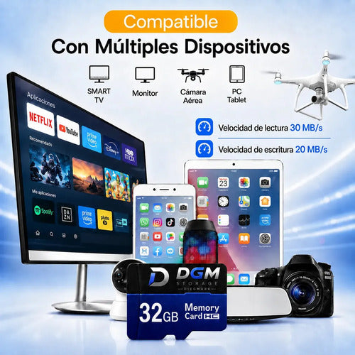 Tarjeta Microsdhc Diegmark 32 Gb Clase 10 Con Adaptador Sd Para Celulares Y Tablets