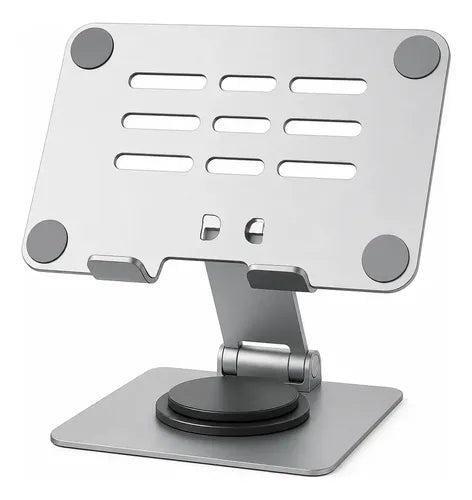 Soporte Giratorio Para Tablet Y Smartphone 360° En Aluminio | Base Ajustable Y Ergonómica Plateado