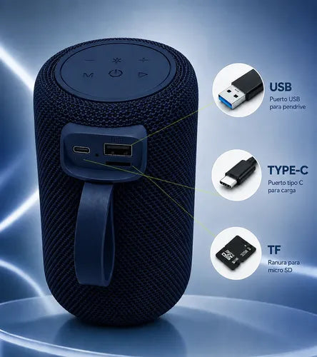 Parlante Inalámbrico A8 Bluetooth 5.3 Usb Radio Fm Luz Rgb