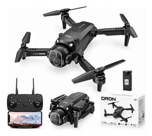 Drone Plegable Wifi Con Cámara Hd Control Remoto Giro 360° Gris