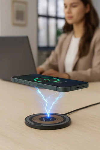 Cargador Magnético Inalámbrico Diegmark Z9 De Carga Rápida Para iPhone Y Android Negro