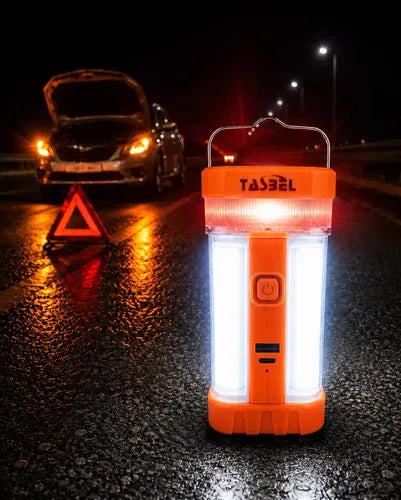 Lámpara Solar Led Camping Linterna Recargable Multifunción Naranja