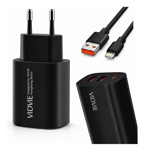 Cargador Carga Rápida 2.4a Compatible Con iPhone 8 Al 14 Negro