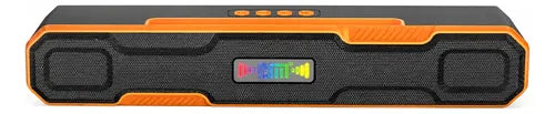 Barra De Sonido Bluetooth 10w Recargable 1200mah Stereo Naranja/negro