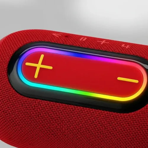 Parlante Inalámbrico Recargable Bs-27 Luz Rgb Sonido Potente Rojo