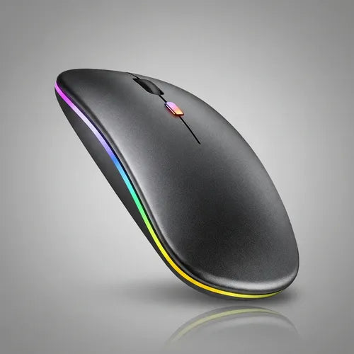 Mouse Inalámbrico Recargable Irm Mk-07 Con Bluetooth Y Rgb Para Gamer U Oficina Gris Oscuro