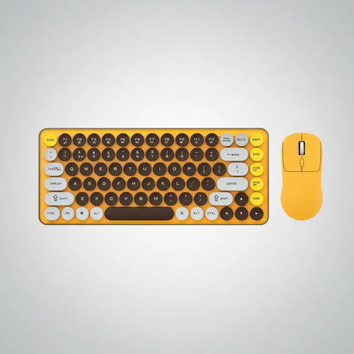 Kit Teclado Y Mouse Inalámbricos Teclas Redondas Silencioso