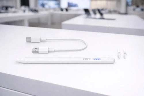 Lápiz Capacitivo Universal Vidvie Ap06 Compatible Con iPad, iPhone Y Android Con 2 Puntas De Repuesto