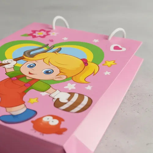 Bolsas De Regalo Infantiles Niña Pack 12 Diseños Animados Multicolores Diseño Variado