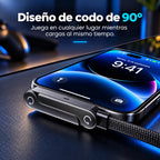 Cable Usb-c Carga Rápida 240w Con Soporte Plegable 2 En 1 Negro