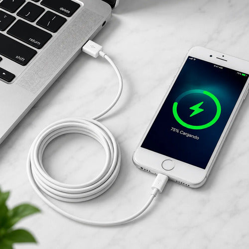 Cable Carga Rápida Usb-c A Usb-l Compatible Con iPhone 2mts Blanco