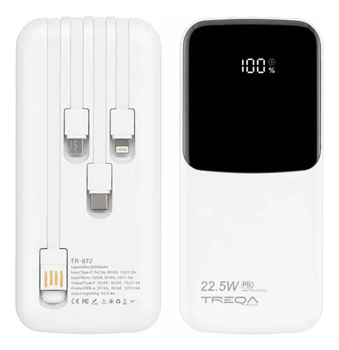 Batería Externa Powerbank 20000mah Carga Rápida Pd 3.0 22.5w
