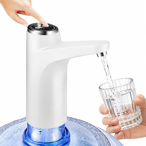 Dispensador De Agua Eléctrico Usb Recargable 8 A 20 L Blanco